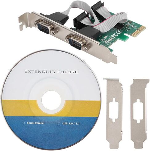 بطاقة محول تسلسلي PCIe إلى RS232 عالية السرعة بمنفذ مزدوج PCI Express إلى 2 منفذ DB9 بطاقة تمديد تسلسلية للأتمتة الصناعية واتصالات البيانات in Saudi Arabia