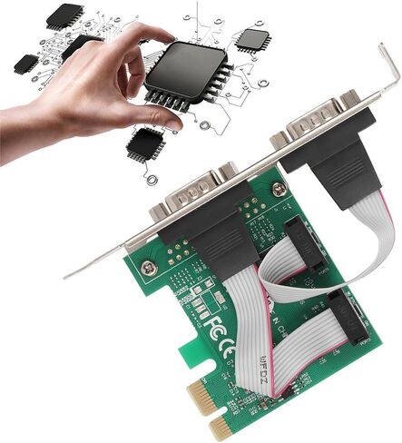 بطاقة محول تسلسلي PCIe إلى RS232 عالية السرعة بمنفذ مزدوج PCI Express إلى 2 منفذ DB9 بطاقة تمديد تسلسلية للأتمتة الصناعية واتصالات البيانات in Saudi Arabia