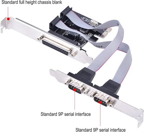 PCIe to Serial Parallel Port Adapter High Speed PCIE to 2 DB9 RS232 Serial Ports and 1 DB25 LPT Port Expansion Card for Desktop Computers Linux Systems in Saudi Arabia