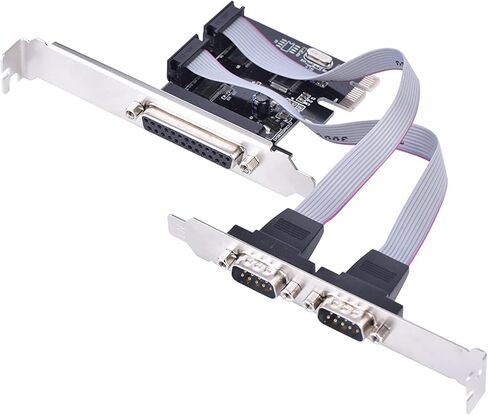 PCIe to Serial Parallel Port Adapter High Speed PCIE to 2 DB9 RS232 Serial Ports and 1 DB25 LPT Port Expansion Card for Desktop Computers Linux Systems in Saudi Arabia