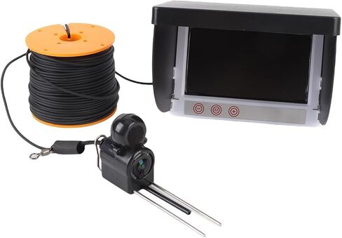 كاميرا الصيد تحت الماء PUSOKEI، مكتشف الأسماك تحت الماء مع 5 ميجابكسل 1080 بيكسل HD 195 زاوية واسعة Xamera، شاشة 4.3 بوصة، كابل 164 قدم وحقيبة تخزين، لصيد الأسماك على الجليد in Kuwait