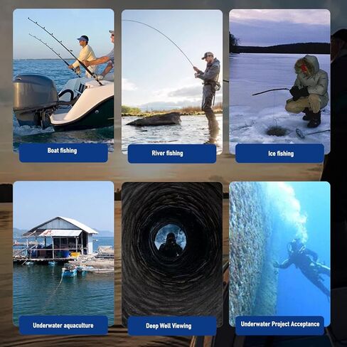 كاميرا الصيد تحت الماء PUSOKEI، مكتشف الأسماك تحت الماء مع 5 ميجابكسل 1080 بيكسل HD 195 زاوية واسعة Xamera، شاشة 4.3 بوصة، كابل 164 قدم وحقيبة تخزين، لصيد الأسماك على الجليد in Kuwait