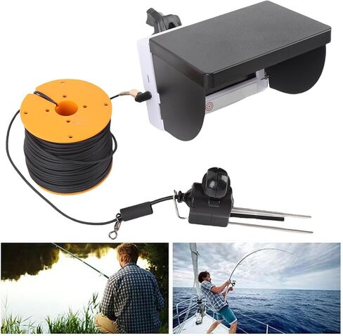 كاميرا الصيد تحت الماء PUSOKEI، مكتشف الأسماك تحت الماء مع 5 ميجابكسل 1080 بيكسل HD 195 زاوية واسعة Xamera، شاشة 4.3 بوصة، كابل 164 قدم وحقيبة تخزين، لصيد الأسماك على الجليد in Kuwait