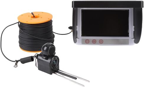 كاميرا الصيد تحت الماء PUSOKEI، مكتشف الأسماك تحت الماء مع 5 ميجابكسل 1080 بيكسل HD 195 زاوية واسعة Xamera، شاشة 4.3 بوصة، كابل 164 قدم وحقيبة تخزين، لصيد الأسماك على الجليد in Kuwait