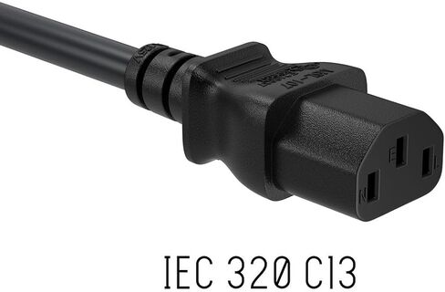 سلك طاقة محمي للإلكترونيات، 6 أقدام، 18AWG، EMF محمي كهربائيًا، NEMA 5-15P إلى C13، 3 موصلات in Kuwait