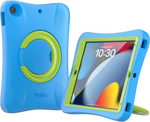 حافظة Pepkoo لجهاز iPad متوافقة مع حافظات الجيل التاسع والثامن والسابع من أجهزة iPad، حافظة كمبيوتر لوحي للأطفال حماية كاملة للشاشة والجسم، شديدة التحمل غير قابلة للانزلاق لحافظات حماية iPad in Saudi Arabia