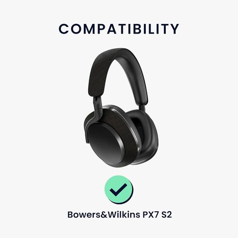 وسائد أذن بديلة من kwmobile متوافقة مع Bowers & Wilkins PX7 S2 / PX 8 (مجموعة من 2) - وسائد أذن جل تبريد - أسود in Saudi Arabia