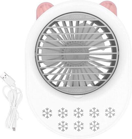 Dioche USB مبرد الهواء المحمول مروحة تبريد سطح المكتب مع مرطب 200 مل تبريد سريع وإعدادات سرعتين للمكتب والمنزل والدراسة مادة ABS (أبيض) in Kuwait