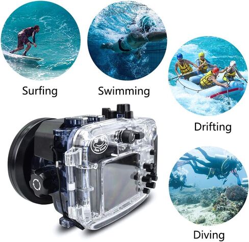 حافظة احترافية للكاميرا تحت الماء متوافقة مع كاميرا Sony RX100 VII، مقاومة للماء حتى عمق 60 مترًا/195 قدمًا، مع أزرار تحكم، وقفل أمان (YH-RX100 VII) in Kuwait