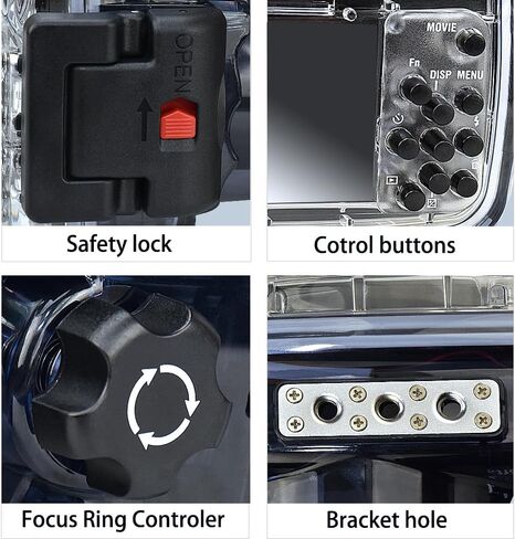 حافظة احترافية للكاميرا تحت الماء متوافقة مع كاميرا Sony RX100 VII، مقاومة للماء حتى عمق 60 مترًا/195 قدمًا، مع أزرار تحكم، وقفل أمان (YH-RX100 VII) in Kuwait