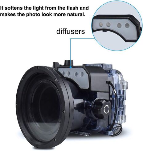 حافظة احترافية للكاميرا تحت الماء متوافقة مع كاميرا Sony RX100 VII، مقاومة للماء حتى عمق 60 مترًا/195 قدمًا، مع أزرار تحكم، وقفل أمان (YH-RX100 VII) in Kuwait
