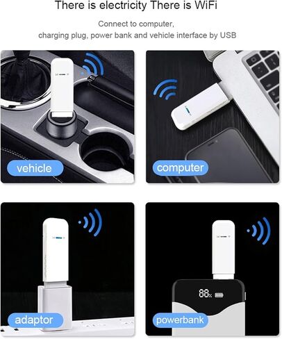 4G USB WiFi Dongle, Portable WiFi Hotspot with SIM Card Slot Support 10 Devices Up to 150MBPS 4G LTE, for Cell Phone Tablet Laptop Computer TV in Saudi Arabia