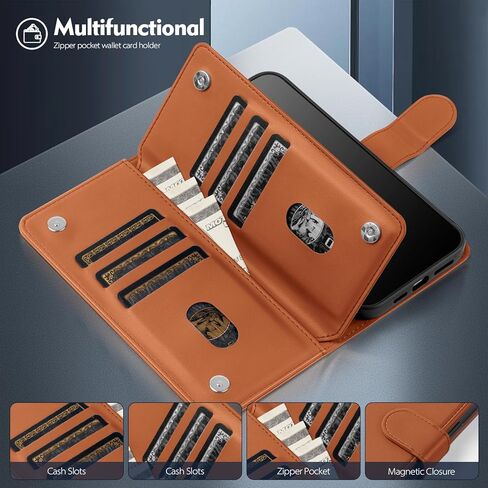 Compatible with Samsung Galaxy A03S US Wallet Case with Card Holder,RFID Blocking PU Leather Phone Case Folio Flip Shockproof TPU Protective Cover Credit Card Slots Women Men,Light Brown in Kuwait