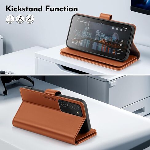 Compatible with Samsung Galaxy A03S US Wallet Case with Card Holder,RFID Blocking PU Leather Phone Case Folio Flip Shockproof TPU Protective Cover Credit Card Slots Women Men,Light Brown in Kuwait