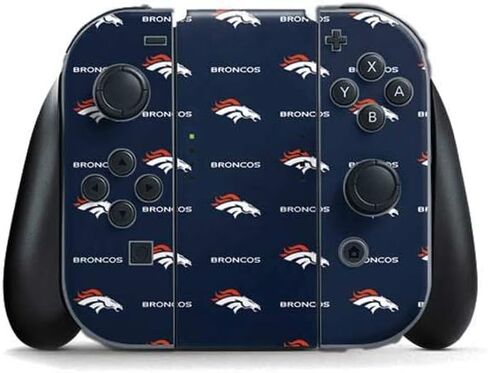 Skinit Decal Gaming Skin Compatible with Nintendo Switch Joy Con Controller - Officially Licensed NFL Denver Broncos Blitz Series Design in Saudi Arabia