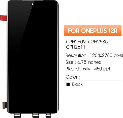 OLED لOneplus 12R استبدال الشاشة لشاشة Oneplus 12R LCD CPH2609 ، CPH2585 شاشة تعمل باللمس محول الأرقام الجمعية إصلاح أطقم in Kuwait