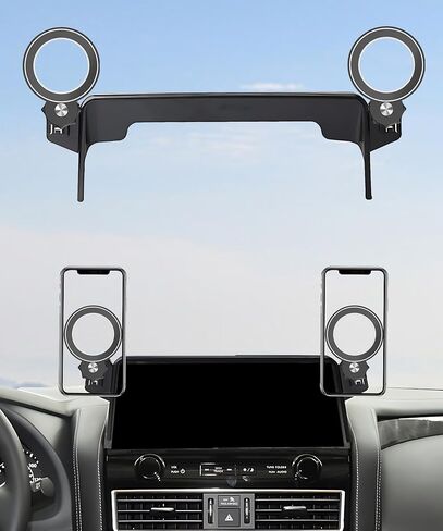 Car Phone Holder for Nissan Armada 2021 2022 2023 2024 Accessories Apply to 12.3 Inch Touch Screen Fixed Clip Magnetic Cell Phone Mount Hands-Free 360 Degree Rotation in Saudi Arabia
