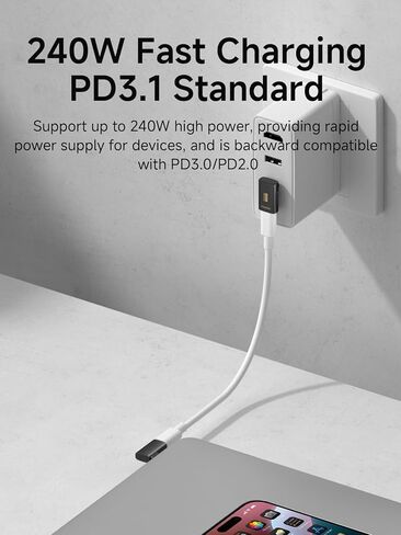 240W 80Gbps 8K@60Hz USB C Adapter, USB-C Male to Male Adapter, USB4 Connecter for Thunderbolt 5/4/3, Laptop, Switch, Dock, Mac, Tablet, iPhone 16 15 Pro Max (TGM16) in Saudi Arabia