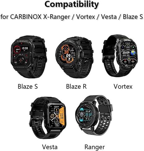 سوار من النايلون المتين مقاس 22 مم متوافق مع ساعة CARBINOX X-Ranger/Vortex/Vesta/Blaze S الذكية، حزام معصم منسوج ناعم قابل للتعديل لساعة CARBINOX الذكية، ملحق للرجال والنساء in Saudi Arabia