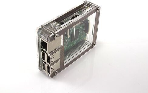 Zebra Walnut Clear~ Raspberry Pi3, 2 and B+ with Heatsinks & GPIO access by C4Labs in Saudi Arabia