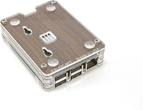 Zebra Walnut Clear~ Raspberry Pi3, 2 and B+ with Heatsinks & GPIO access by C4Labs in Saudi Arabia