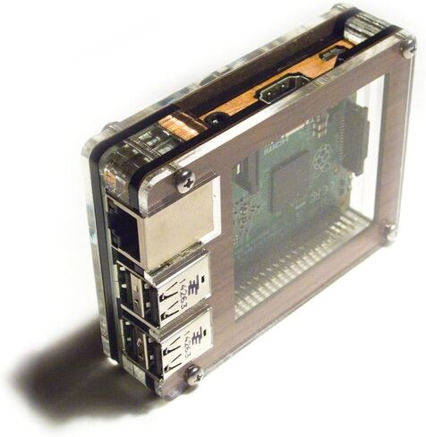 C4Labs Zebra Case - Raspberry Pi3B+, 2, B+ and 2B (Solid top Walnut) with Heatsinks in Saudi Arabia