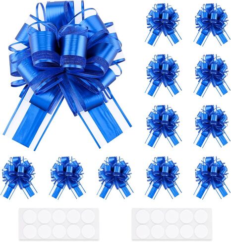 EUSOAR Gift Bows, 12pcs 6" 6 Colors Mixed Organza Present Wrapping Large Pull Bow for Gift Wrapping, Baskets Flower Gift Boxes Ribbon Bows for Wedding Christmas Birthday Party Valentine's Day in Saudi Arabia