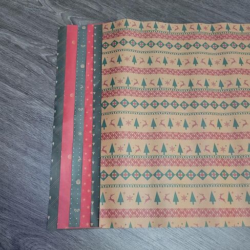 Phexanoryl Paper Gift Wrap, Holiday Themed Designs, Thick & Non-See Through Wrapping Paper for Presents, 6 Sheets, 27x20in in Saudi Arabia
