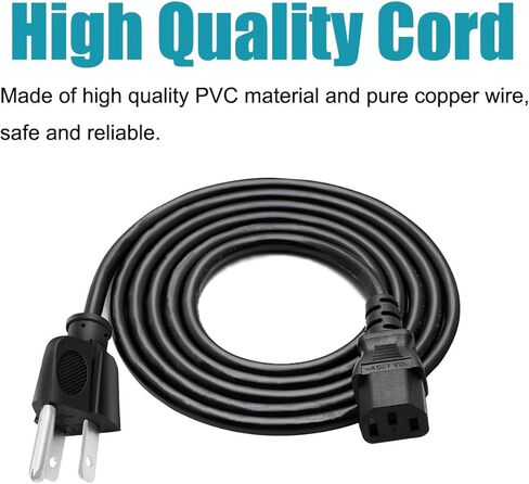 Power Cord Replacement for Gemini AS-12TOGO AS-15TOGO AS-215BLU-LT AS-15BLU-PK GSP-L2200PK Loudspeaker 3 Prong AC 8ft C13 Cable in Saudi Arabia