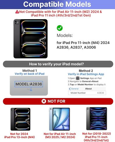 حافظة لوحة مفاتيح typecase Studio لجهاز iPad Pro 11 بوصة (M4) 2024، حافظة لوحة مفاتيح iPad مع إضاءة خلفية 11 لونًا، لوحة مفاتيح iPad متعددة الزوايا للنوع والعرض والرسم والقراءة، لوحة تتبع انقر في أي مكان، أبيض in Kuwait