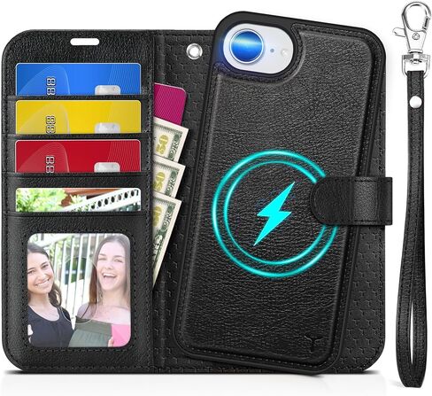 حافظة TUCCH لهاتف iPhone 16e Wallet 6.1 بوصة، [حزام المعصم] [قابل للفصل] حافظة محفظة جلدية PU مغناطيسية مزودة بحجب RFID [شحن لاسلكي] 4 حاملات بطاقات وغطاء فوليو لهاتف iPhone 16e، أرجواني أرجواني in Kuwait