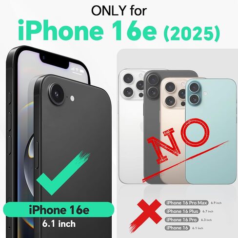 حافظة TUCCH لهاتف iPhone 16e Wallet 6.1 بوصة، [حزام المعصم] [قابل للفصل] حافظة محفظة جلدية PU مغناطيسية مزودة بحجب RFID [شحن لاسلكي] 4 حاملات بطاقات وغطاء فوليو لهاتف iPhone 16e، أرجواني أرجواني in Kuwait