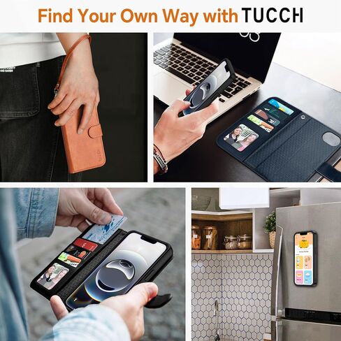حافظة TUCCH لهاتف iPhone 16e Wallet 6.1 بوصة، [حزام المعصم] [قابل للفصل] حافظة محفظة جلدية PU مغناطيسية مزودة بحجب RFID [شحن لاسلكي] 4 حاملات بطاقات وغطاء فوليو لهاتف iPhone 16e، أرجواني أرجواني in Kuwait