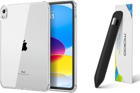 حافظة MoKo الشفافة لجهاز iPad (A16) الجيل الحادي عشر 2025 مقاس 11 بوصة وحامل أقلام MoKo ملصق مناسب لقلم Apple Pencil Pro in Saudi Arabia