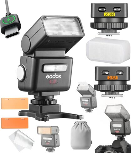 Godox IT32 TTL Camera Flash with X5S X5N Flash Trigger,Magnetic Hotshoe & Trigger 2-in-1,Colorful Touch Screen,Rotatable Flash Head,X System TTL&HSS,LED Modeling Lamp,Creative Accessories in Saudi Arabia