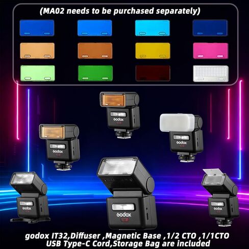 Godox IT32 TTL Camera Flash with X5S X5N Flash Trigger,Magnetic Hotshoe & Trigger 2-in-1,Colorful Touch Screen,Rotatable Flash Head,X System TTL&HSS,LED Modeling Lamp,Creative Accessories in Saudi Arabia