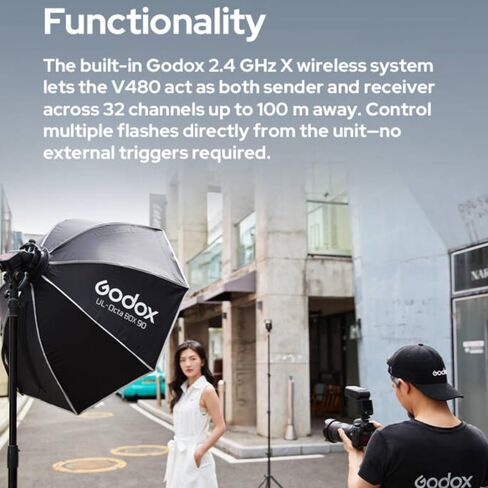 فلاش Godox V480 لكاميرات Canon مع مشغل فلاش لاسلكي X3-C X3C X3 C يعمل باللمس TTL in Saudi Arabia
