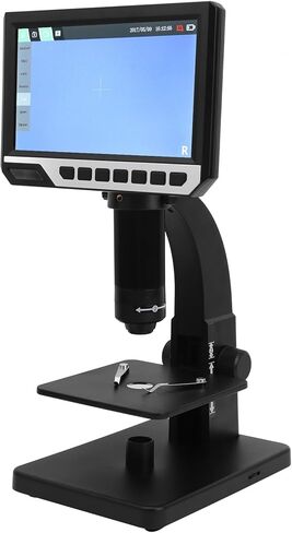 WALFRONT 12MP 7in HD Digital Microscope, 2000X Magnification with 11 LED Lights for Circuit Board Repair, PCB Inspection, Gemstone Identification in Saudi Arabia