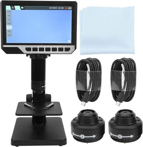 WALFRONT 12MP 7in HD Digital Microscope, 2000X Magnification with 11 LED Lights for Circuit Board Repair, PCB Inspection, Gemstone Identification in Saudi Arabia