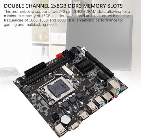 Asixxsix B75 Computer Motherboard, LGA 1155 Socket DDR3 16GB Gaming Motherboard with M2 NVMe NGFF ATA3 0 PCI E, PC Motherboard for Core i3 i5 i7 XeonE3 V2 Pentium Processors in Saudi Arabia