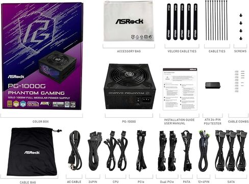 اللوحة الأم ASRock X870 Riptide WiFi AM5 + حزمة PG 1000G ATX3.1 PSU: Ryzen 9000/8000/7000 Ready، PCIe 5.1، Wi-Fi 7، USB4، 1000W Gold Power in Kuwait