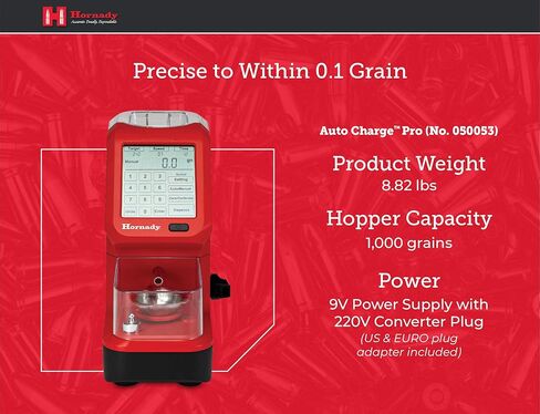 قياس مسحوق Hornady Auto Charge Pro - قياس دقيق للمسحوق وتوزيعه، دقيق حتى 0.1 كسب - يتميز بسرعات هزيلة قابلة للتخصيص، وشاشة تعمل باللمس بإضاءة خلفية ومستوى فقاعات مدمج in Saudi Arabia