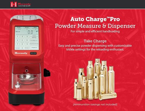 قياس مسحوق Hornady Auto Charge Pro - قياس دقيق للمسحوق وتوزيعه، دقيق حتى 0.1 كسب - يتميز بسرعات هزيلة قابلة للتخصيص، وشاشة تعمل باللمس بإضاءة خلفية ومستوى فقاعات مدمج in Kuwait