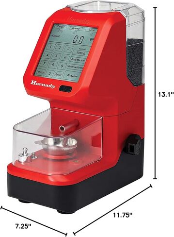 قياس مسحوق Hornady Auto Charge Pro - قياس دقيق للمسحوق وتوزيعه، دقيق حتى 0.1 كسب - يتميز بسرعات هزيلة قابلة للتخصيص، وشاشة تعمل باللمس بإضاءة خلفية ومستوى فقاعات مدمج in Kuwait