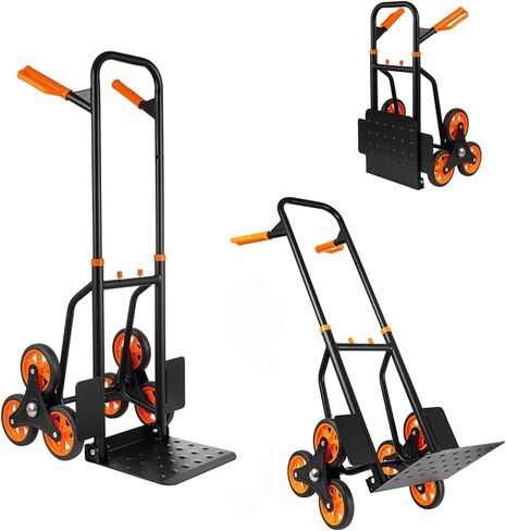 330 LBS Stair Climbing Dolly for Stairs, 10-Wheel Stair Climbing Cart, Folding Climber Hand Truck Dolly with Telescoping Handle for Moving, Office & Warehouse in Saudi Arabia