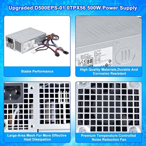 Upgraded D500EPS-01 DPS-500AB-58A L500EPS-01 500W Power Supply HU500EPS-00 VFFKJ Compatible with Dell XPS 8950 Vostro 3901 3910 Inspiron 3910 D12 Latitude D500 Optiplex 7000MT HU500EPS-01 Power Supply in Saudi Arabia
