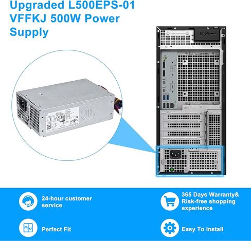 Upgraded D500EPS-01 DPS-500AB-58A L500EPS-01 500W Power Supply HU500EPS-00 VFFKJ Compatible with Dell XPS 8950 Vostro 3901 3910 Inspiron 3910 D12 Latitude D500 Optiplex 7000MT HU500EPS-01 Power Supply in Saudi Arabia