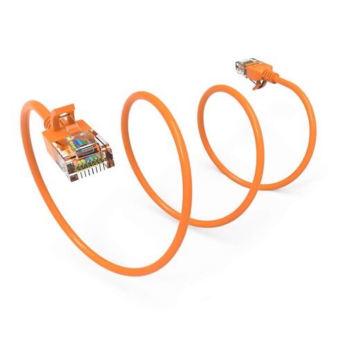 كابل شبكة إيثرنت رفيع بطول 20 قدم Cat6A UTP 28AWG برتقالي in Kuwait