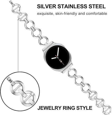 Dhwazz سوار مجوهرات أنيق لساعة سامسونج جالاكسي 8 40 مم / 44 مم Watch8 Classic 46 مم حزام بديل من الفولاذ المقاوم للصدأ للسيدات in Kuwait