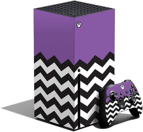 غلاف MightySkins متوافق مع حزمة Xbox Series X - شيفرون أرجواني | غطاء ملتف واقٍ ومتين وفريد ​​من نوعه من الفينيل | سهل التطبيق وتغيير الأنماط | صنع في الولايات المتحدة الأمريكية in Kuwait